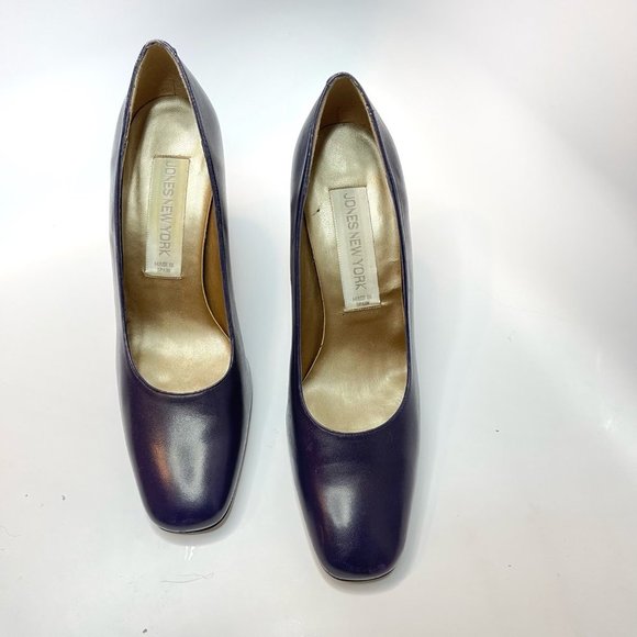 Jones New York Vintage Purple Leather Pumps - Picture 1 of 12